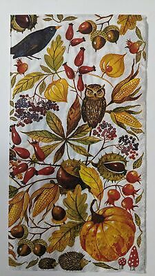 TWO Individual Paper Guest Decoupage Napkins - 1629 Fall Owl in Nature