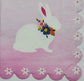 TWO Individual Paper Cocktail Decoupage Napkins - 2365 Pink Scalloped Bunny