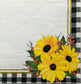 TWO Individual Paper Cocktail Decoupage Napkins- Floral Black/White Gingham 1282