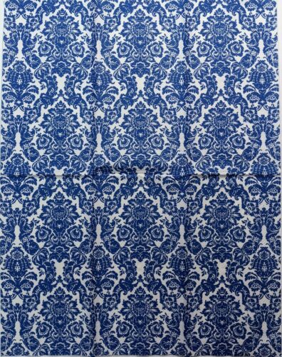 TWO Individual Paper Guest Decoupage Napkins - Blue White Palais Admiral 1301