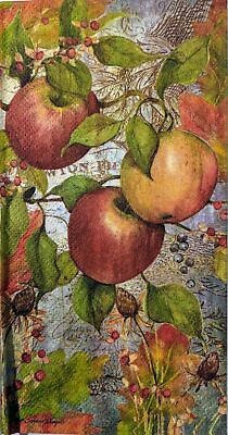 TWO Individual Paper Guest Decoupage Napkins - 1631 Autumn Apples