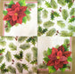 TWO Individual Paper Lunch Decoupage Napkins - 2130 Poinsettia Hearth with Holly