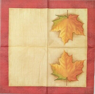 TWO Individual Paper Lunch Decoupage Napkins - 1709 Fall Color Changing Leaf