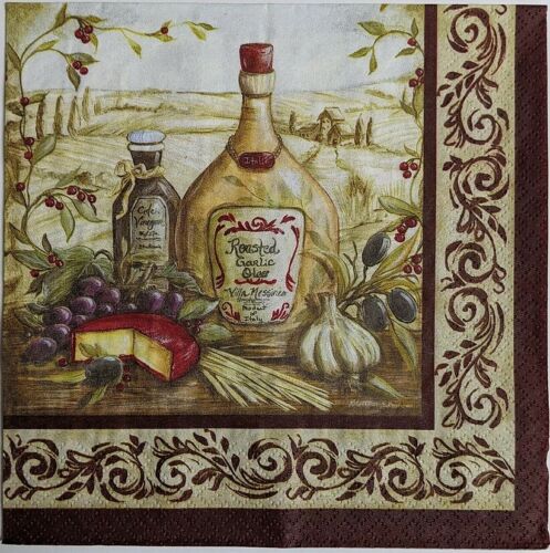 TWO Individual Paper Lunch Decoupage Napkins - Italian Flavor 1063