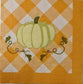 TWO Individual Paper Cocktail Decoupage Napkins- 1563 Orange Check White Pumpkin