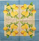 TWO Individual Paper Cocktail Decoupage Napkins-1819 Scripted Lemons Blue Border