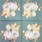 TWO Individual Paper Cocktail Decoupage Napkins - 2166 White Pumpkins