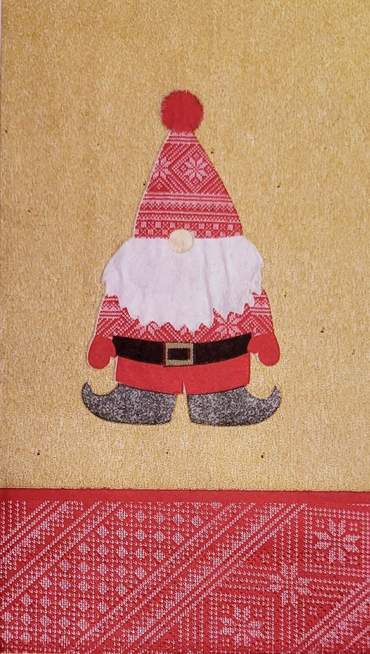 TWO Individual Paper Guest Decoupage Napkins - 2269 Christmas Bag Gnome