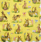 TWO Individual Paper Cocktail Decoupage Napkins - 2351 Yellow Easter Bunny Story