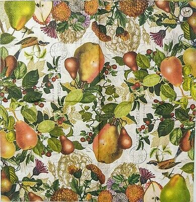 TWO Individual Paper Lunch Decoupage Napkins - 1706 Golden Pear Postage