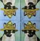 TWO Individual Paper Cocktail Decoupage Napkins - 1534 Benny Fishing Cat w/ Frog