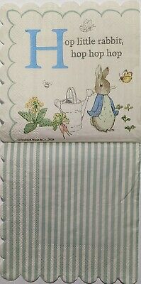 TWO Individual Paper Cocktail Decoupage Napkins - 1816 Peter Rabbit Easter