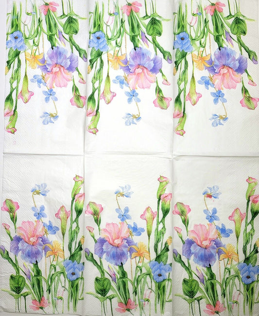 TWO Individual Paper Guest Decoupage Napkins - 2360 Spring Flower Beauties