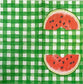 TWO Individual Paper Lunch Decoupage Napkins - 1908 Watermelon Green Check