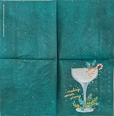 TWO Individual Paper Cocktail Decoupage Napkins - 1688 Make Spirits Strong