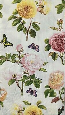 TWO Individual Paper Guest Decoupage Napkins - 1746 Port Merion Rose