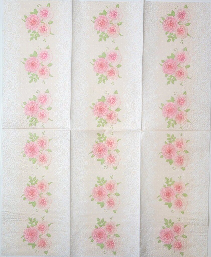 TWO Individual Paper Guest Decoupage Napkins - 2306 Vintage Shabby Roses