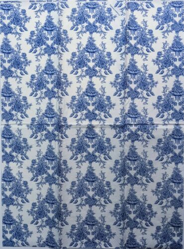 TWO Individual Paper Guest Decoupage Napkins - Beautiful Timeless Blue 1307