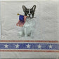 TWO Individual Paper Cocktail Decoupage Napkins - 1392 American Flag Dog