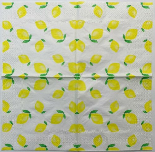 TWO Individual Paper Cocktail Decoupage Napkins- Lemonade Explosion Yellow 1102