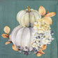 TWO Individual Paper Cocktail Decoupage Napkins - 2166 White Pumpkins