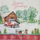 2 Individual Paper Lunch Decoupage Napkins- 2156 Seasons Greetings Truck by Barn