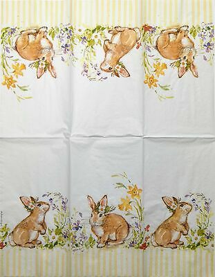 TWO Individual Paper Guest Decoupage Napkins - 1867 Lovely Bunny Flower Meadow