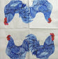 TWO Individual Paper Cocktail Decoupage Napkins - 1941 Blue Rooster