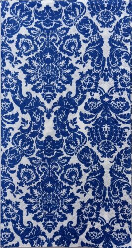 TWO Individual Paper Guest Decoupage Napkins - Blue White Palais Admiral 1301