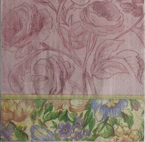 TWO Individual Paper Lunch Decoupage Napkins - Shades Of Pink 1052