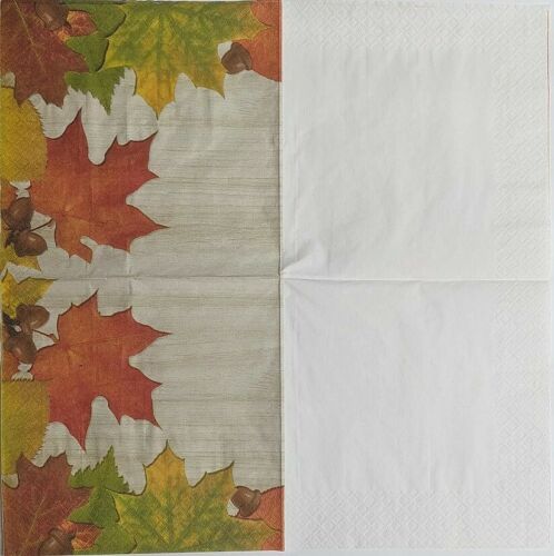 TWO Individual Paper Lunch Decoupage Napkins - Leaf Harvest 1083