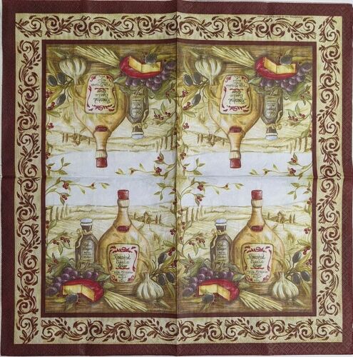 TWO Individual Paper Lunch Decoupage Napkins - Italian Flavor 1063