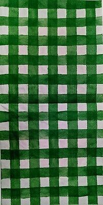 TWO Individual Paper Lunch Decoupage Napkins - 1908 Watermelon Green Check