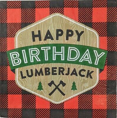 TWO Individual Paper Lunch Decoupage Napkins - 1726 Lumberjack Plaid