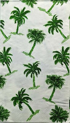 TWO Individual Paper Guest Decoupage Napkins - 1471 Green Coconut Palm Tree