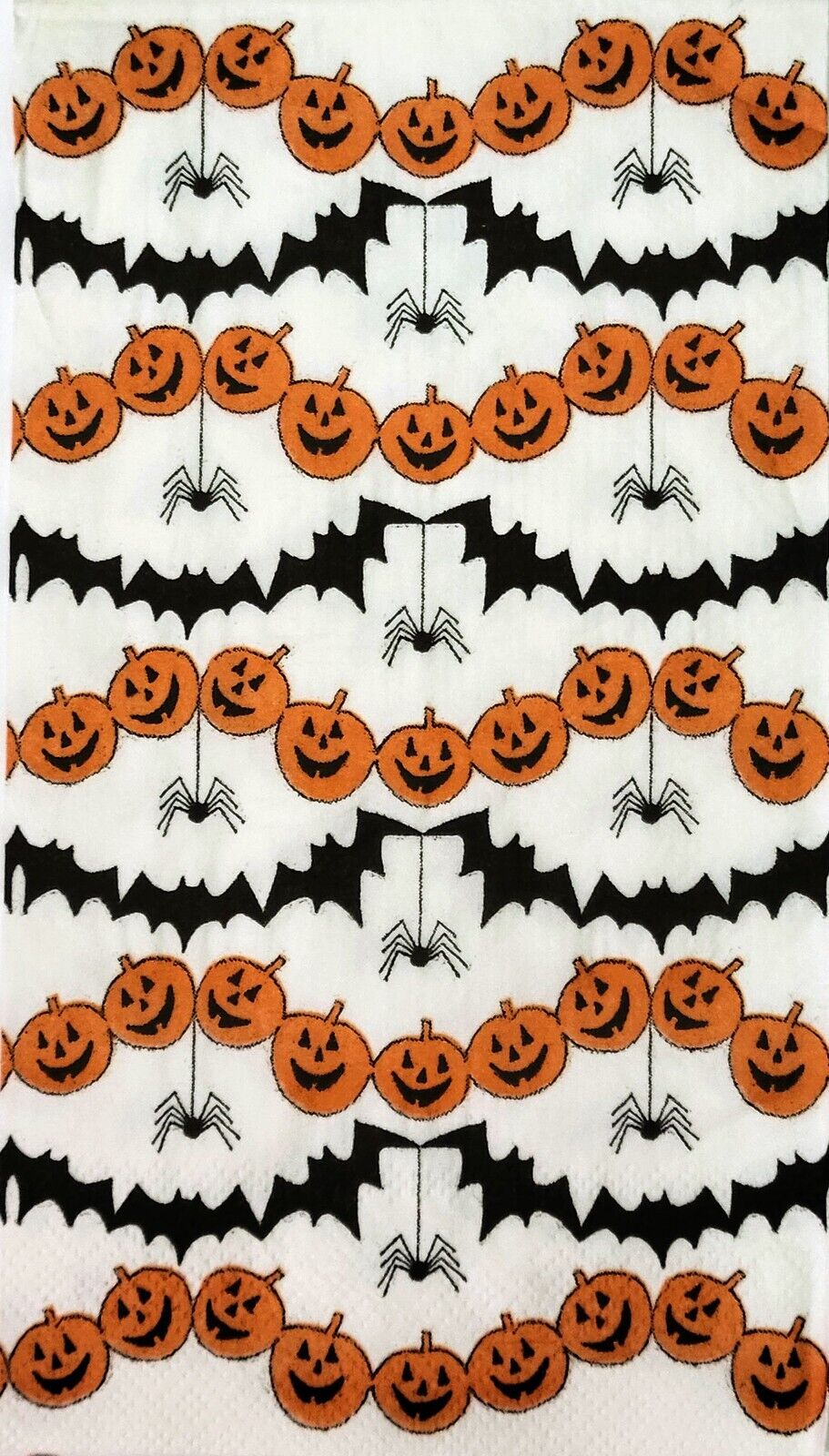 TWO Individual Paper Guest Decoupage Napkins - 2118 Halloween Garland Banner