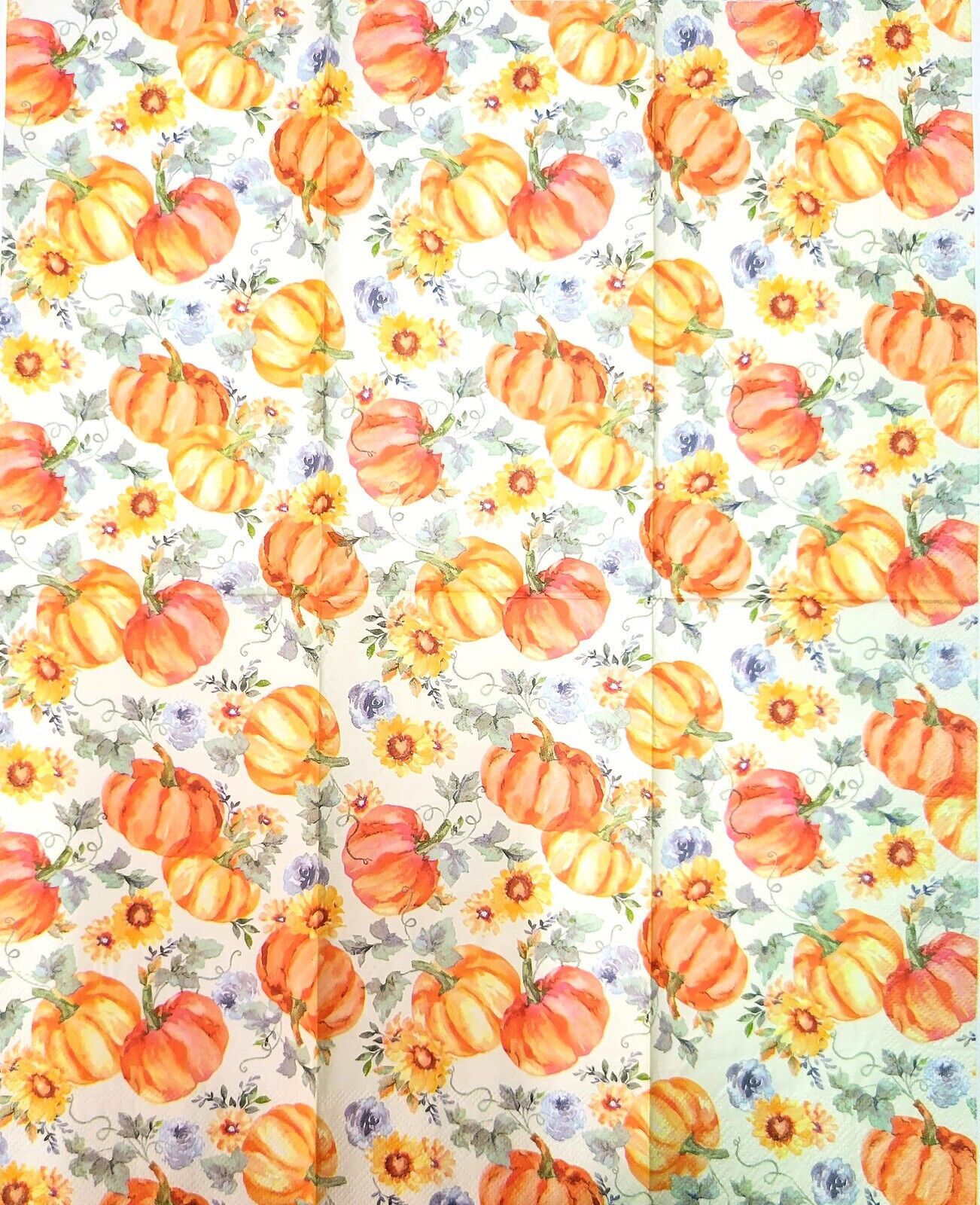 TWO Individual Paper Guest Decoupage Napkins - 2121 A Splash of Pumpkins