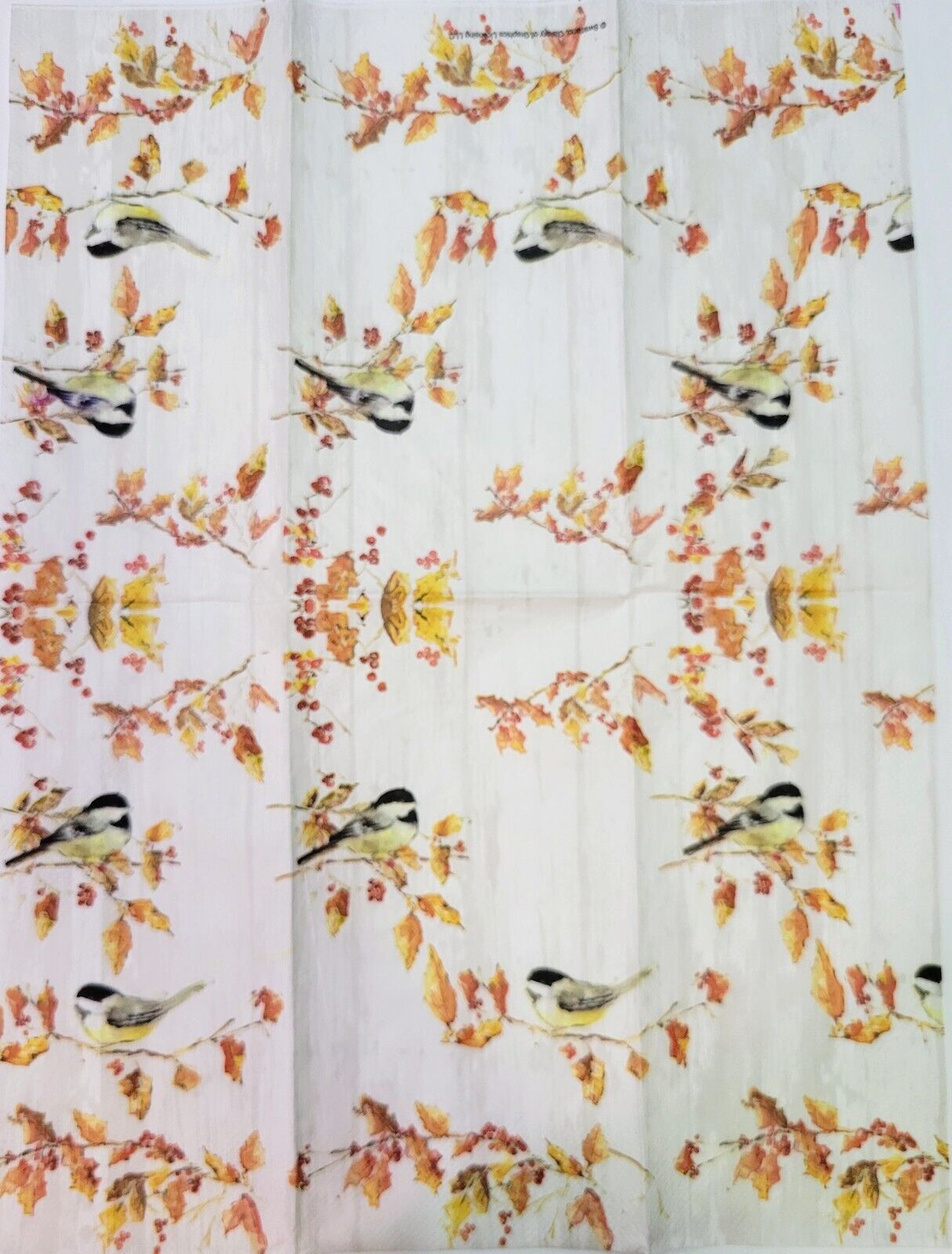 TWO Individual Paper Guest Decoupage Napkins - 2195 Fall Birch Birds