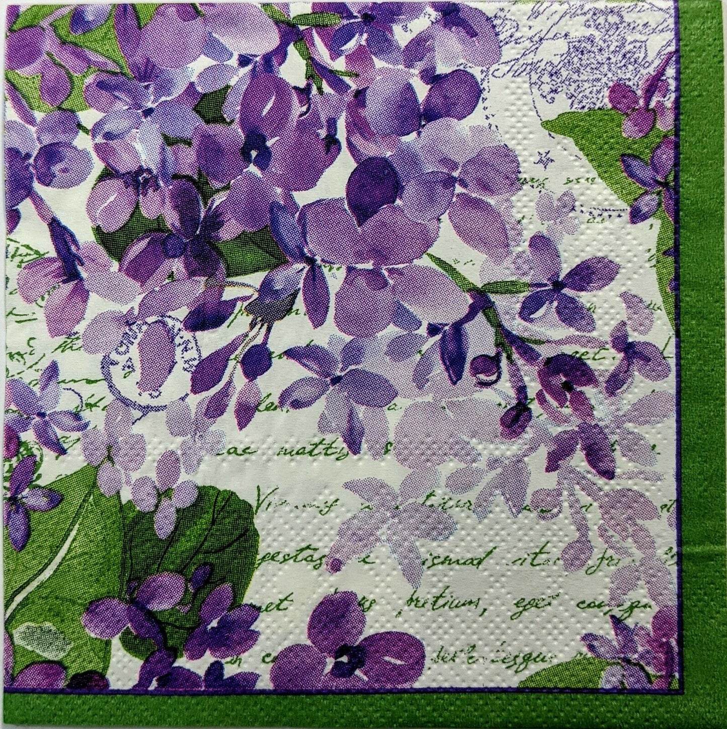 TWO Individual Paper Cocktail Decoupage Napkins- Lavender Lilacs 1283