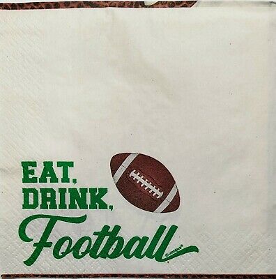 TWO Individual Paper Lunch Decoupage Napkins - 1823 Eat Drink Football