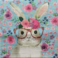 TWO Individual Paper Cocktail Decoupage Napkins - 1807 Bunny Flora with Glasses