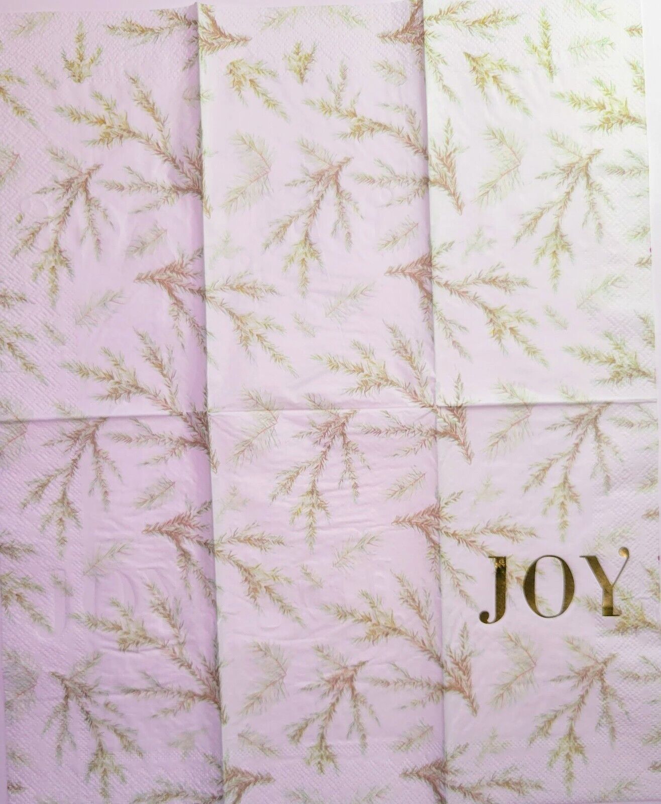 TWO Individual Paper Guest Decoupage Napkins - 2254 Foil Joy with Golden Sprigs