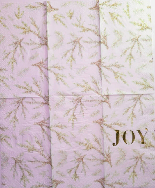 TWO Individual Paper Guest Decoupage Napkins - 2254 Foil Joy with Golden Sprigs