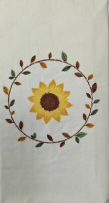 TWO Individual Paper Guest Decoupage Napkins - 1632 Sunflower Wreath