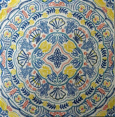 TWO Individual Paper Cocktail Decoupage Napkins - 1540 Colorful Seashell Mandala
