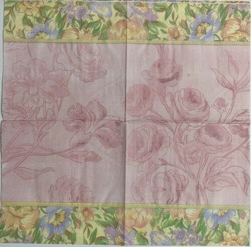 TWO Individual Paper Lunch Decoupage Napkins - Shades Of Pink 1052