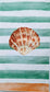 TWO Individual Paper Guest Decoupage Napkins - Sea Shell Foam Stripes Beach 1311