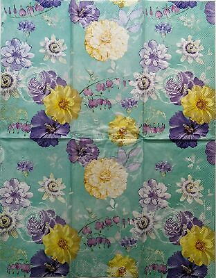 TWO Individual Paper Guest Decoupage Napkins - 1497 Floral Delight