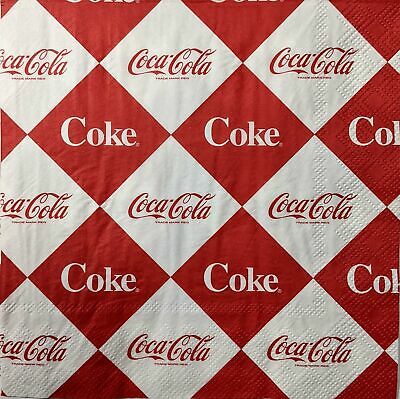 TWO Individual Paper Lunch Decoupage Napkins - 1613 Retro Coca-Cola