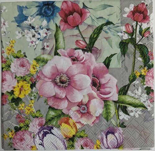 TWO Individual Paper Lunch Decoupage Napkins - Meghan's Garden 1064